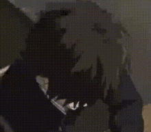 a close up of a person 's face in a pixelated image .