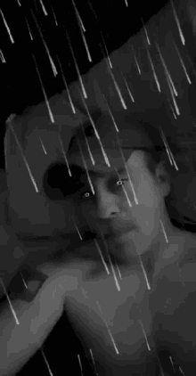 Rain Selfie GIF - Rain Selfie Black And White GIFs