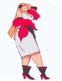 a cartoon of a woman wearing headphones and a scarf