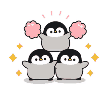 penguin ganbatte cheering you can do it good luck