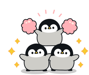 Penguin Ganbatte Sticker - Penguin Ganbatte Cheering Stickers