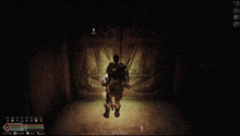 a screenshot of a video game shows a character with a sword and a shield
