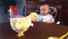 Baby Spots An Egg GIF