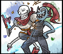 a cartoon drawing of papyrus and undertale undertale