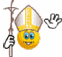 papa pope emoji waving cross
