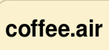 a sign that says coffee.air on a white background