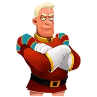 a cartoon illustration of a man with his arms crossed and his hand on his chin