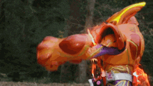 a close up of a robot 's arm with a yellow stripe on it