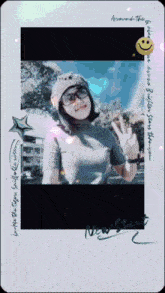 a picture of a girl with a smiley face and the words around the globe