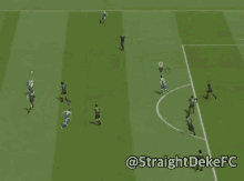a soccer game is being played on a field with the words straightdekefc on the bottom