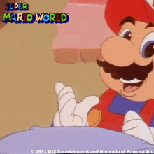 a cartoon of mario from super mario world 1991