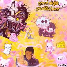 a collage of anime characters with the words good night pookie bear in the middle