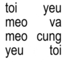 a white background with the words toi meo meo cung yeu