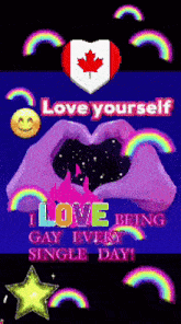 a poster that says love yourself i love being single day