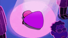 a purple heart is surrounded by people in purple