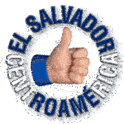 a cartoon hand giving a thumbs up with the words el salvador centro america around it