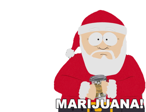 Marijuana Santa Claus Sticker - Marijuana Santa Claus South Park Stickers