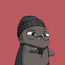 a cartoon character holding a microphone and the word banger above him