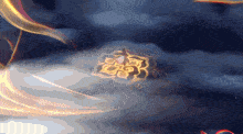 a painting of a person in a dress with a swirl of light around them