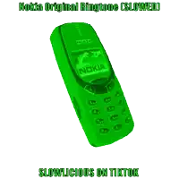 a green nokia phone with the words nokia original ringtone slowed