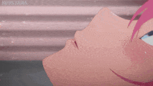 a close up of a person 's face with the word oi written on the bottom