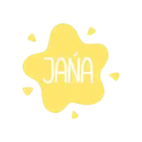 the name jana is written in white on a yellow background