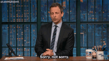 Sorry, Not Sorry. GIF - Seth Meyers Late Night Seth Late Night With Seth Meyers GIFs
