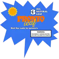 a blue sign that says " all natural leaf promo leaf "