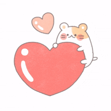 white cute red cheek love heart