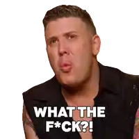 a man making a funny face with the words what the f * ck