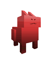 a yellow cube with an angry face on it 's face
