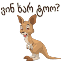 an illustration of a kangaroo with a question in another language