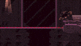 a screenshot of a video game with a purple background and a red line going through it .