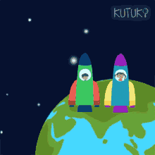 traveling in the outer space kutu ki kutuki rocket launch