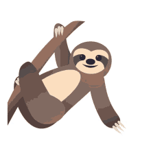 sloth joypixels hanging slowness laziness