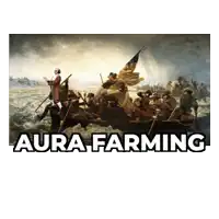 a painting of a group of people in a boat with aura farming written underneath it