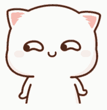 a cartoon cat is making a funny face with his eyes closed .