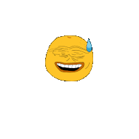 a drawing of a smiley face with sweat coming out of it 's nose