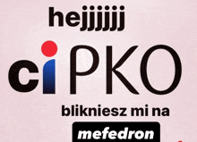 a pink background with the word cipko written on it
