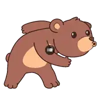 a cartoon of a bear with a youtube icon on its chest