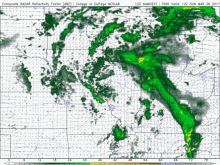 a map of the united states shows a composite radar reflectivity factor