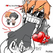 a drawing of a monster holding a heart that says my heart