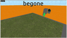 a screenshot of a video game with the word begone on it