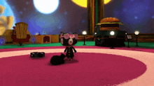 a black cat wearing a flower crown is standing in a room