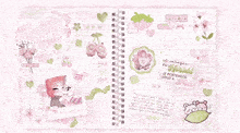 a notebook with a picture of a boy and a girl and a strawberry