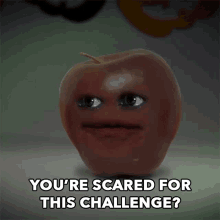 scared challenge challenging apple annoying orange