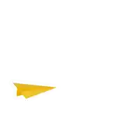 a yellow paper airplane on a white background