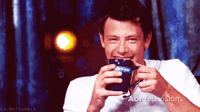 Cory Monteith Coffee GIF - Cory Monteith Coffee Drinking GIFs