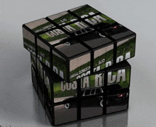 a rubik 's cube has a picture of a car and the words criminal domestic on it