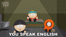 you speak english stan marsh eric cartman kenny mccormick south park